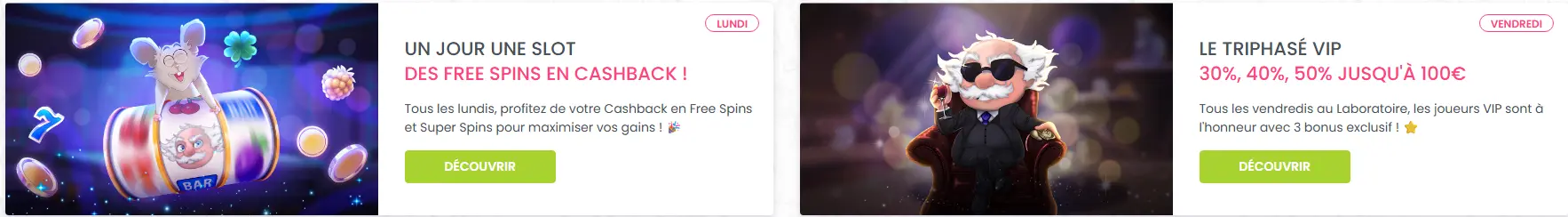 Programme VIP triphasé sur Madnix Casino